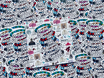 Swift Inspired, Album Friendship Bracelet Sticker, TTPD, Midnights,Folklore, Lover, Reputation, 1989, Red Sticker, Eras Weatherproof Sticker maedaymaedaymaeday