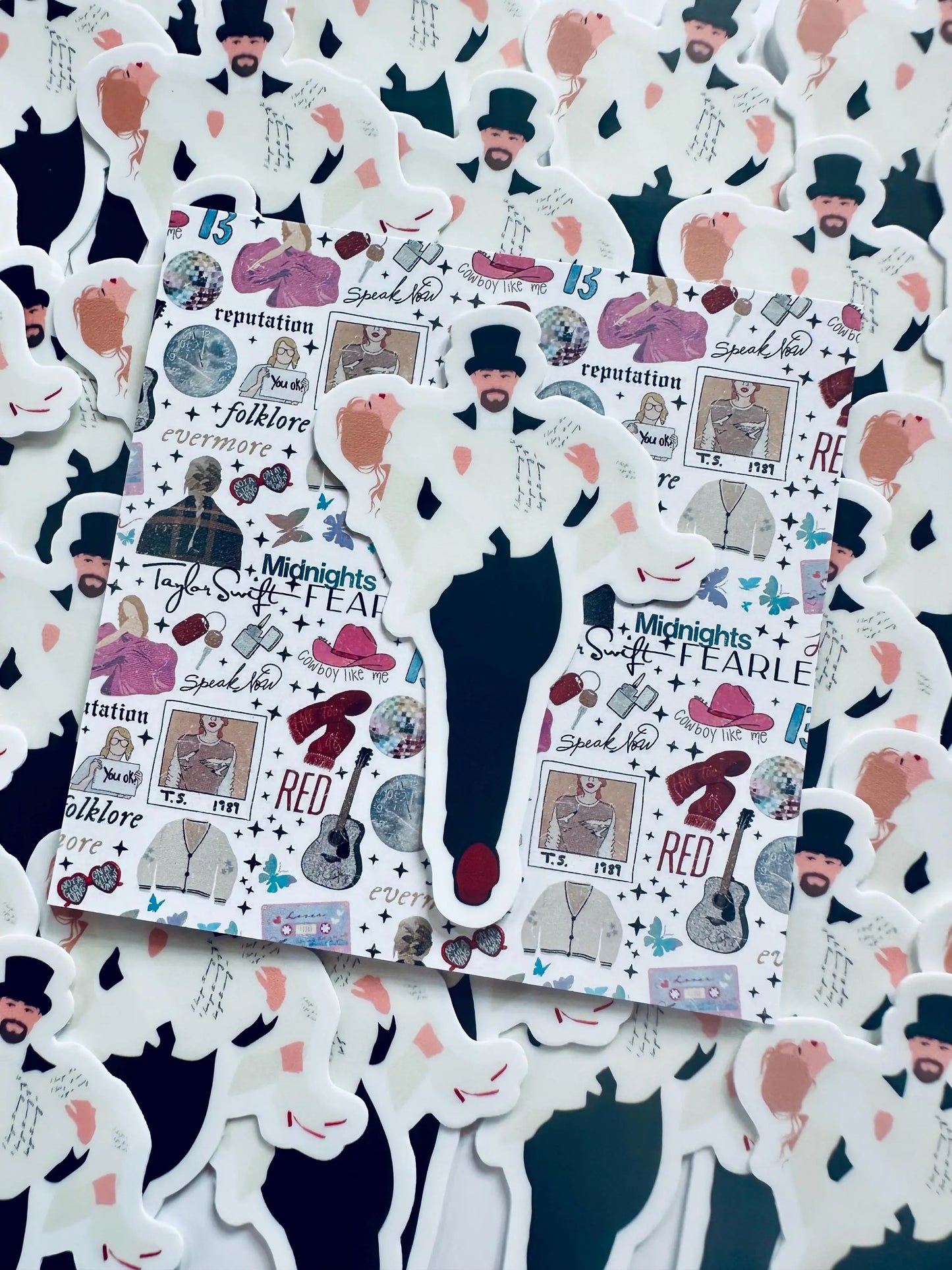 TTPD Inspired Eras Tour Outfit Sticker, I Can Do it with a Broken Heart, Don't Drop the Baby, Travis Carrying Taylor, Kelce Swift Inspired maedaymaedaymaeday