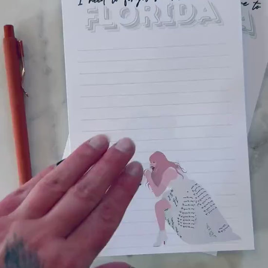 Half & Quarter Page Pop Culture Notepad, Florida!!! To Do List, I need to Forget so Take me to Florida!!!,Eras Merch Swiftie Stationary Gift