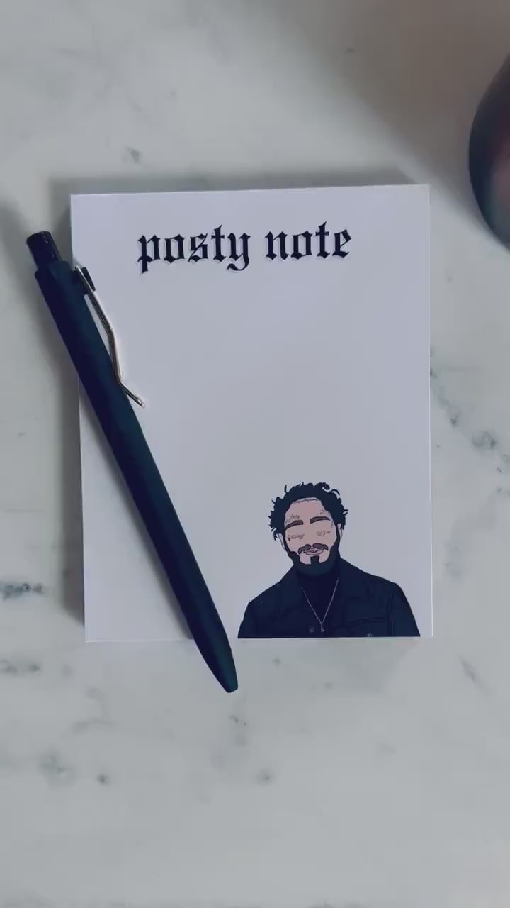 Posty Note Notepad, Malone Inspired Quarter Page Notepad, Fortnight Eras Merch, 5.5x4.25 50 Page Notepad