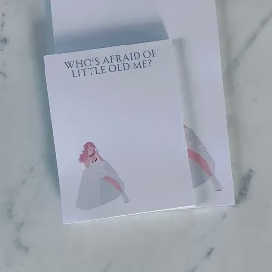 Pop Culture Queen Quarter Page Notepad, TTPD Notepad, Who's Afraid of Little old Me? Notepad, Eras Merch, 5.5x4.25 50 Page Notepad