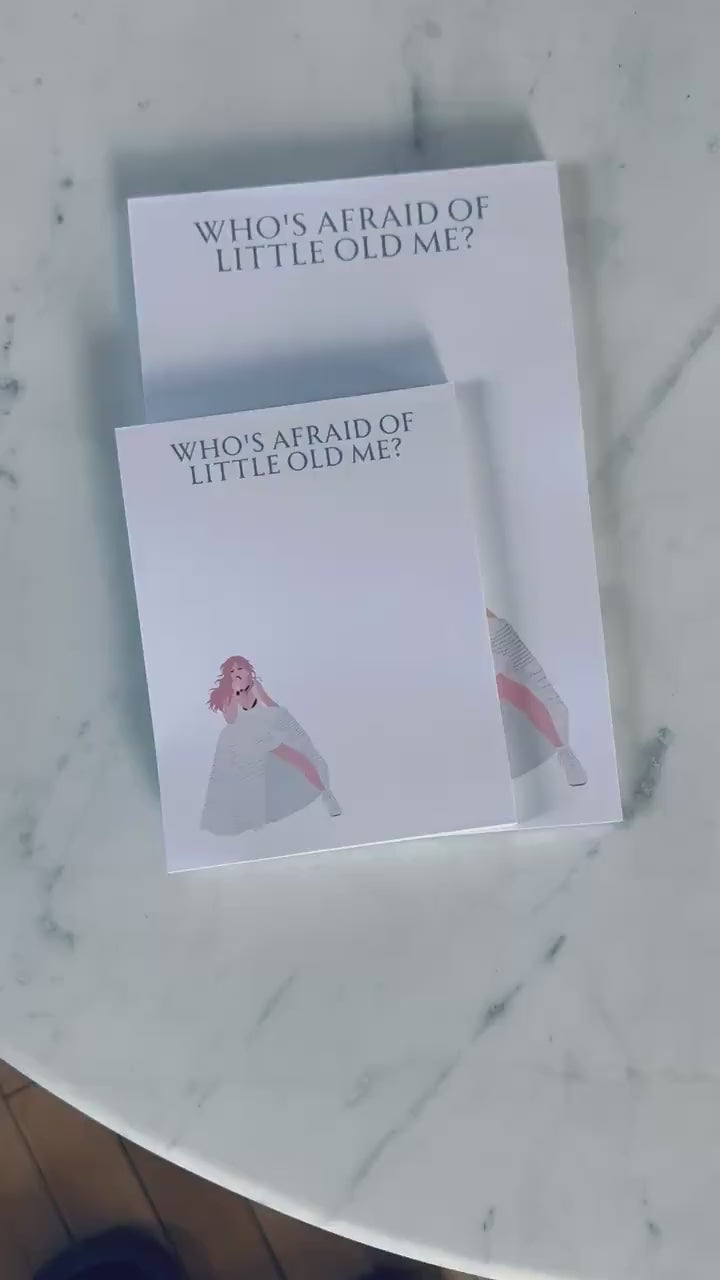 Pop Culture Queen Quarter Page Notepad, TTPD Notepad, Who's Afraid of Little old Me? Notepad, Eras Merch, 5.5x4.25 50 Page Notepad