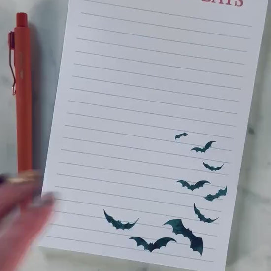 It's Frickin' Bats Notepad, Halloween, Bat Shit To List, Witchy Full & Quarter Page, Spooky Notepad, 50 Page Notepad, To-Do List