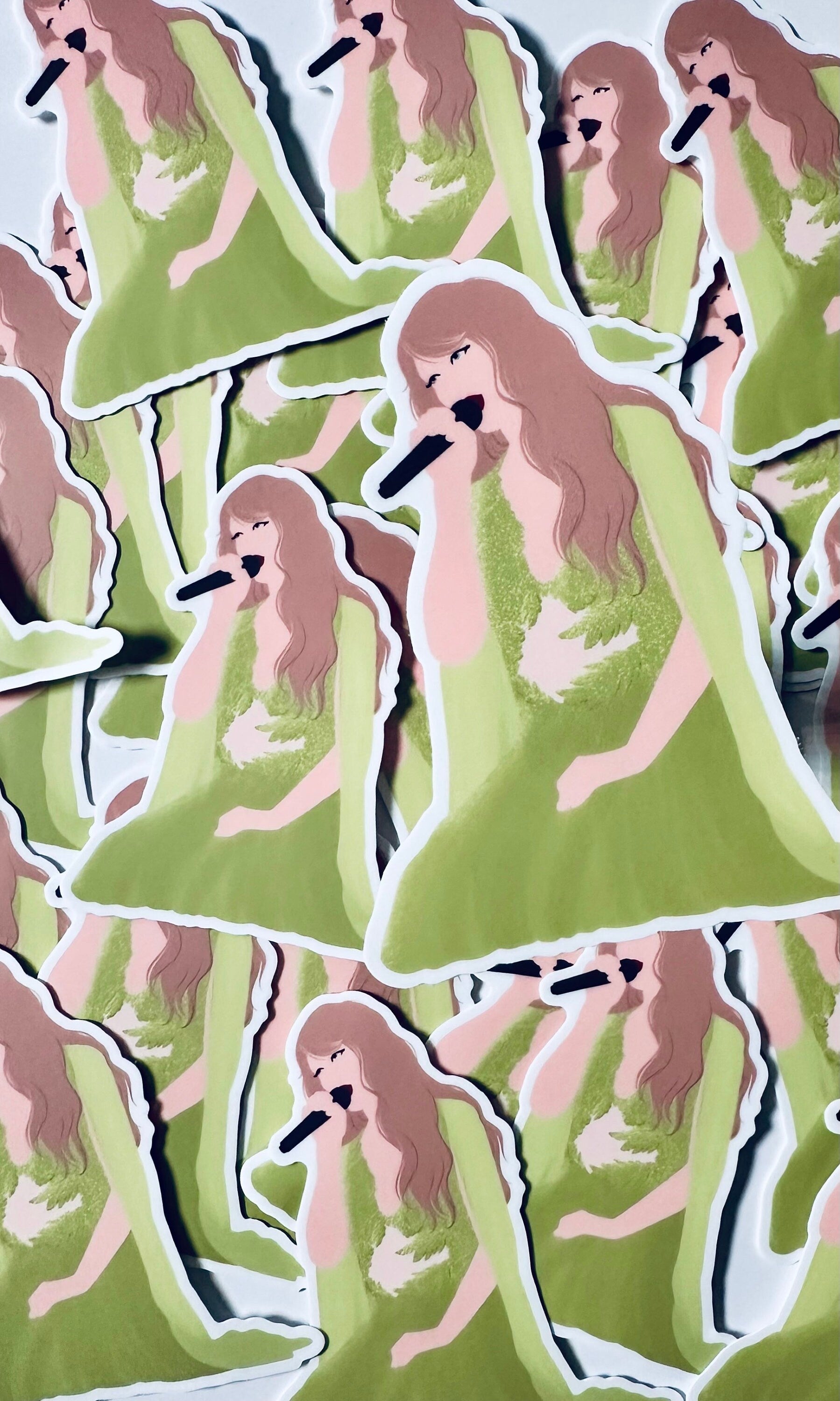 Green Eras Folklorish Dress Sticker, A Sticker for Every Era Green Eras Folklorish Dress Sticker, A Sticker for Every Era