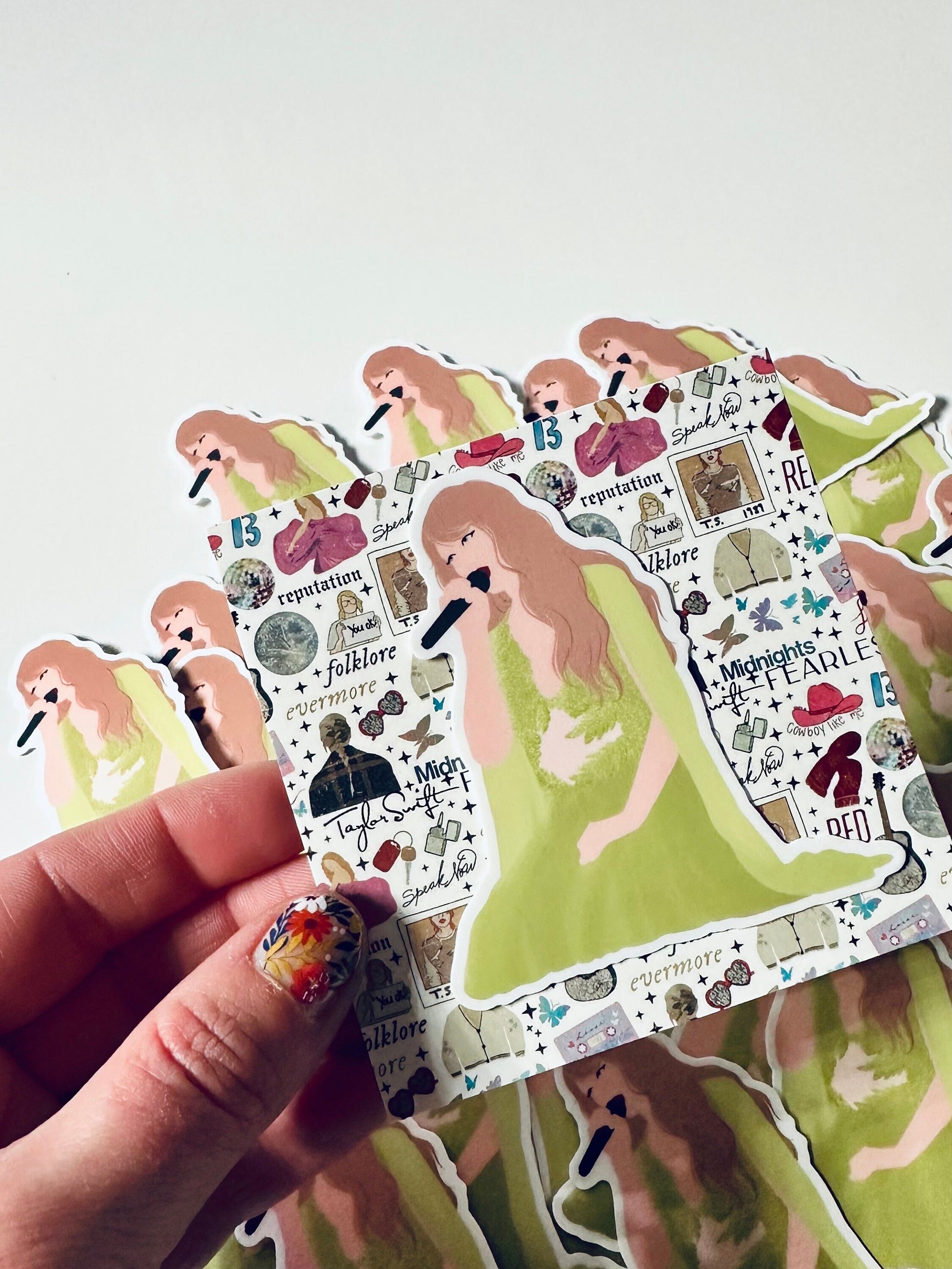 Green Eras Folklorish Dress Sticker, A Sticker for Every Era Green Eras Folklorish Dress Sticker, A Sticker for Every Era