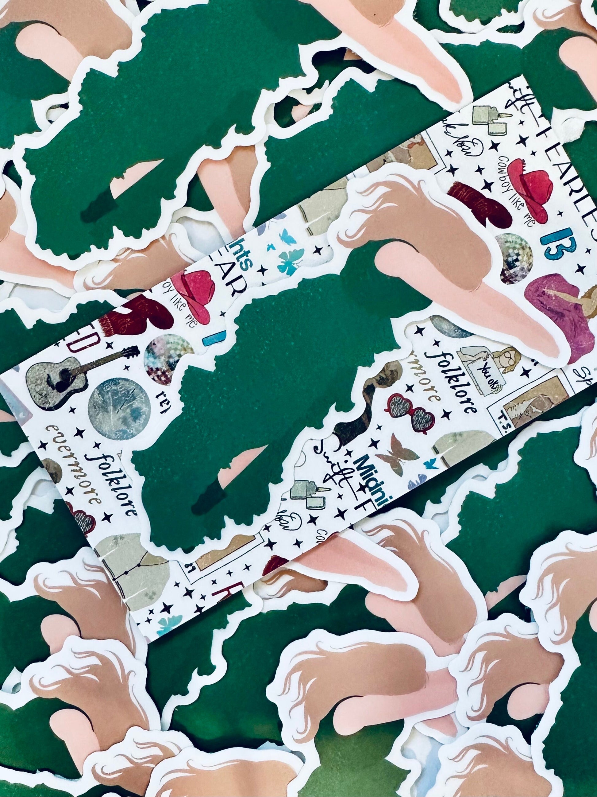 Eras Surprise Song Green Cap Sleeve Dress Sticker, A Sticker for Every Era | Stage Dive Eras Surprise Song Green Cap Sleeve Dress Sticker, A Sticker for Every Era | Stage Dive