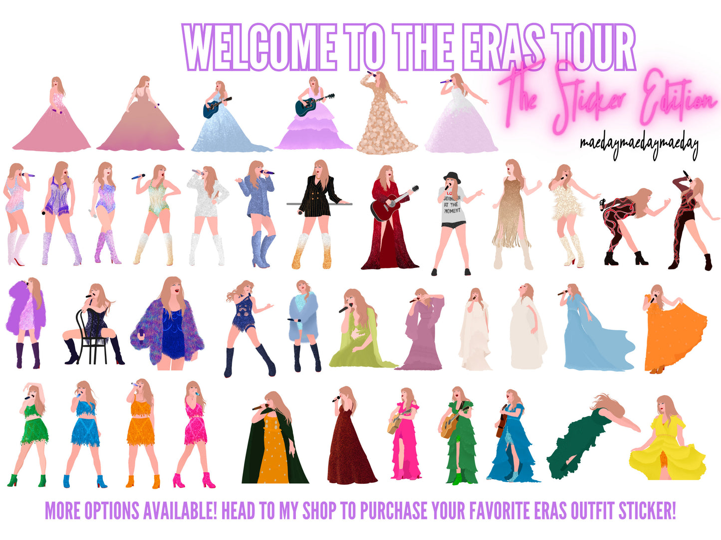 Purple Tiered Speak Now Eras Outfit, Enchanted Purple Cupcake Eras Dress, By the Eras Outfit Sticker, Eras Outfit Swift Inspired Sticker maedaymaedaymaeday
