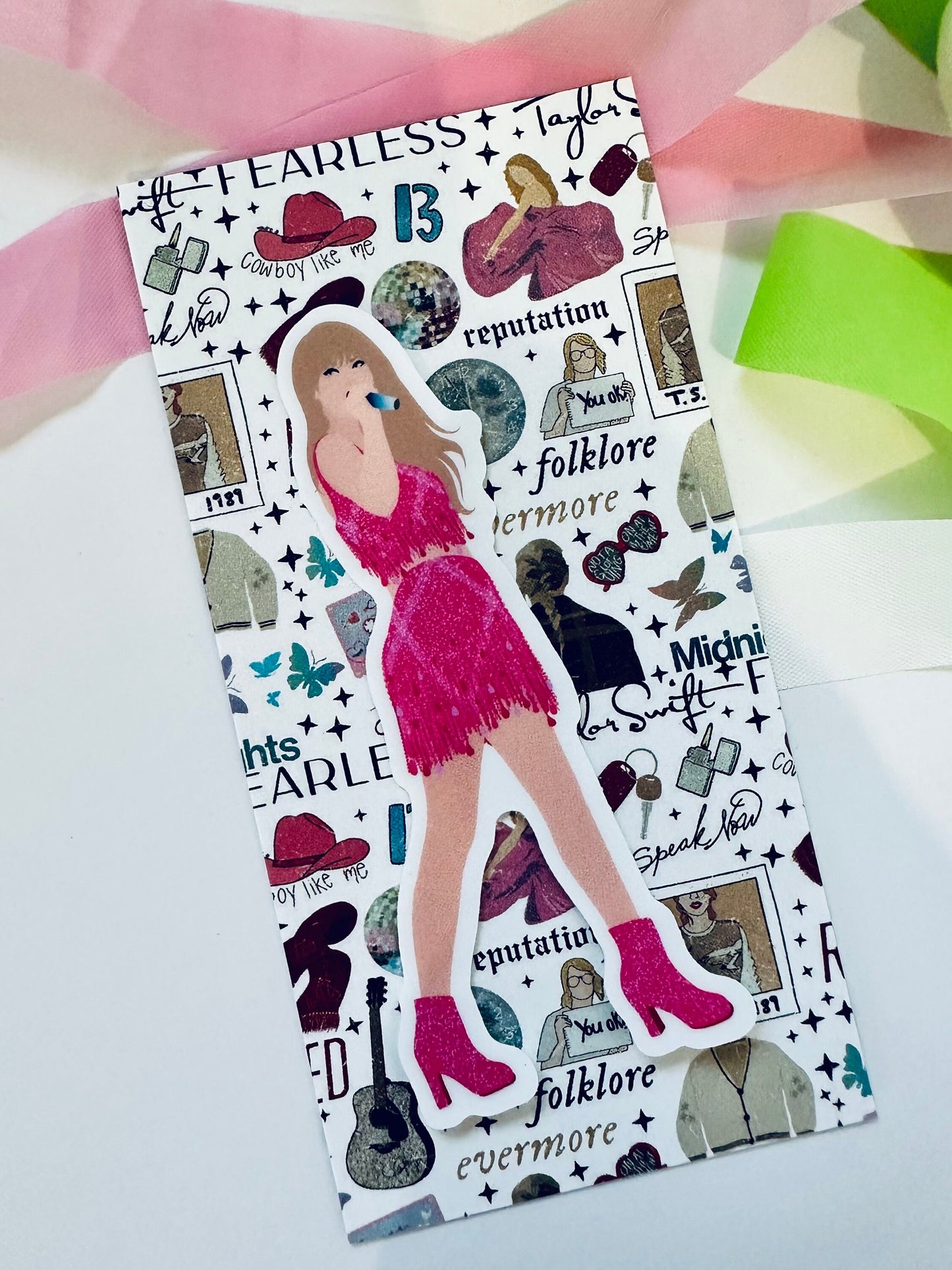 Pink 1989 Eras Outfit Sticker, Shake it Off Sticker, By the Eras Outfit Sticker, Eras Outfit Sticker,Swift Inspired Vinyl Sticker, Taylors maedaymaedaymaeday