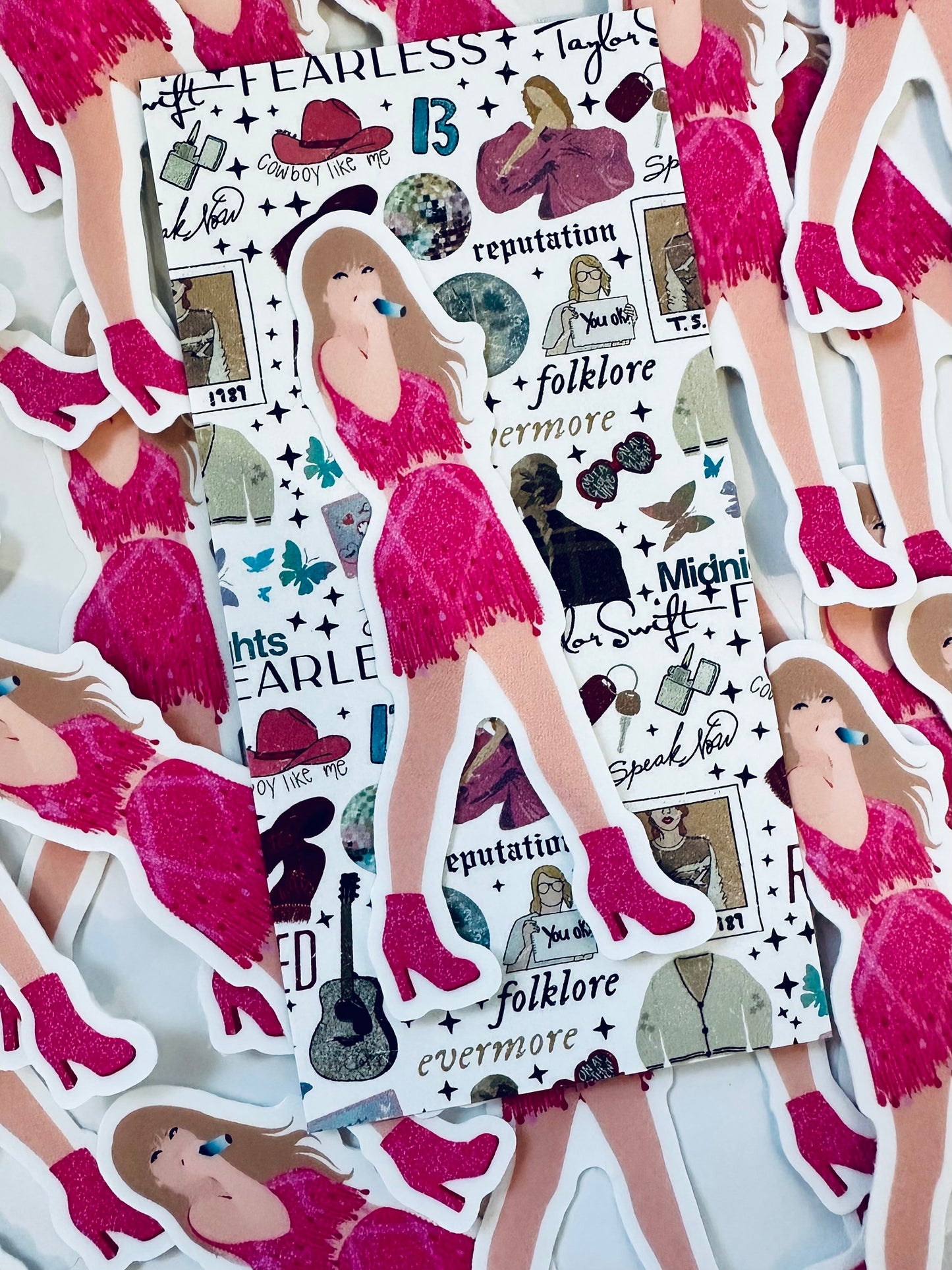 Pink 1989 Eras Outfit Sticker, Shake it Off Sticker, By the Eras Outfit Sticker, Eras Outfit Sticker,Swift Inspired Vinyl Sticker, Taylors maedaymaedaymaeday