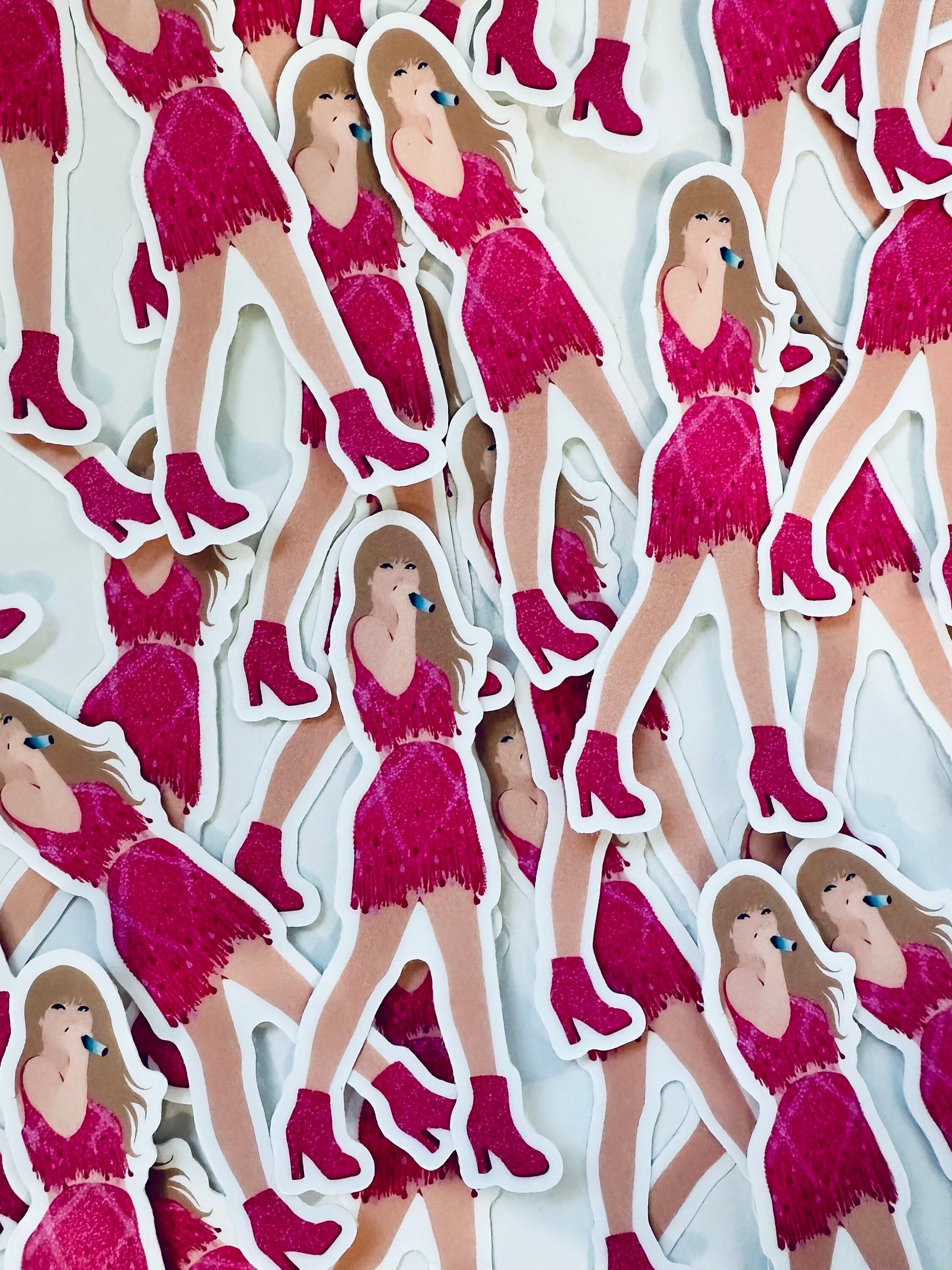 Pink 1989 Eras Outfit Sticker, Shake it Off Sticker, By the Eras Outfit Sticker, Eras Outfit Sticker,Swift Inspired Vinyl Sticker, Taylors maedaymaedaymaeday