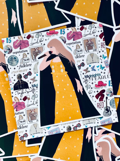 Green and Orange Evermore Eras Outfit, Green Cape Evermore Eras Dress, By the Eras Outfit Sticker, Eras Sticker, Swift Inspired Sticker maedaymaedaymaeday