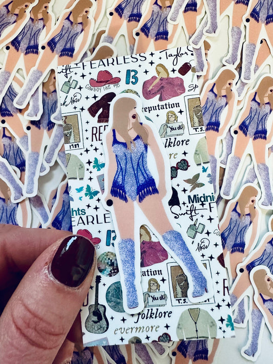 Purple Fringe Lover Bodysuit Eras Outfit, Miss Americana/Heartbreak Prince, By the Eras Outfit Sticker, Swiftie Inspired maedaymaedaymaeday