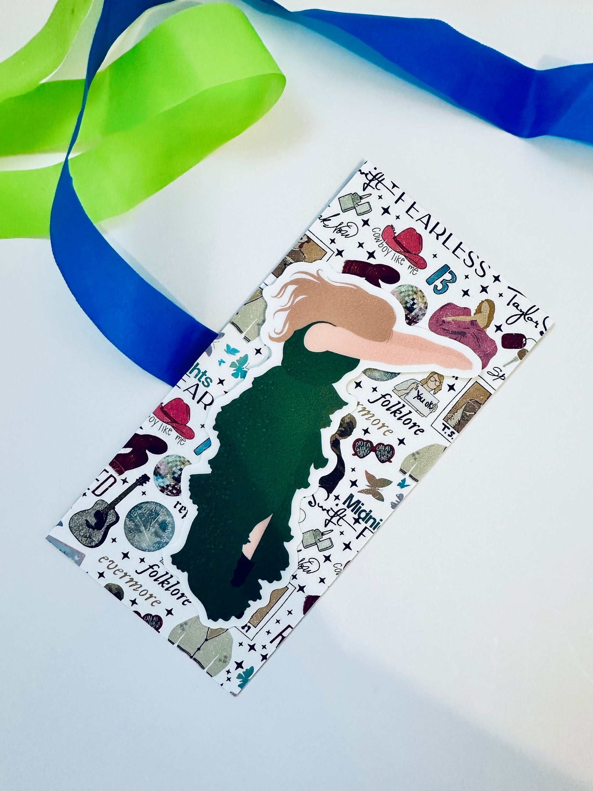 Eras Surprise Song Green Cap Sleeve Dress Sticker, A Sticker for Every Era | Stage Dive Eras Surprise Song Green Cap Sleeve Dress Sticker, A Sticker for Every Era | Stage Dive