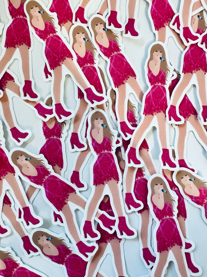 Pink 1989 Eras Outfit Sticker, Shake it Off Sticker, By the Eras Outfit Sticker, Eras Outfit Sticker,Swift Inspired Vinyl Sticker, Taylors maedaymaedaymaeday