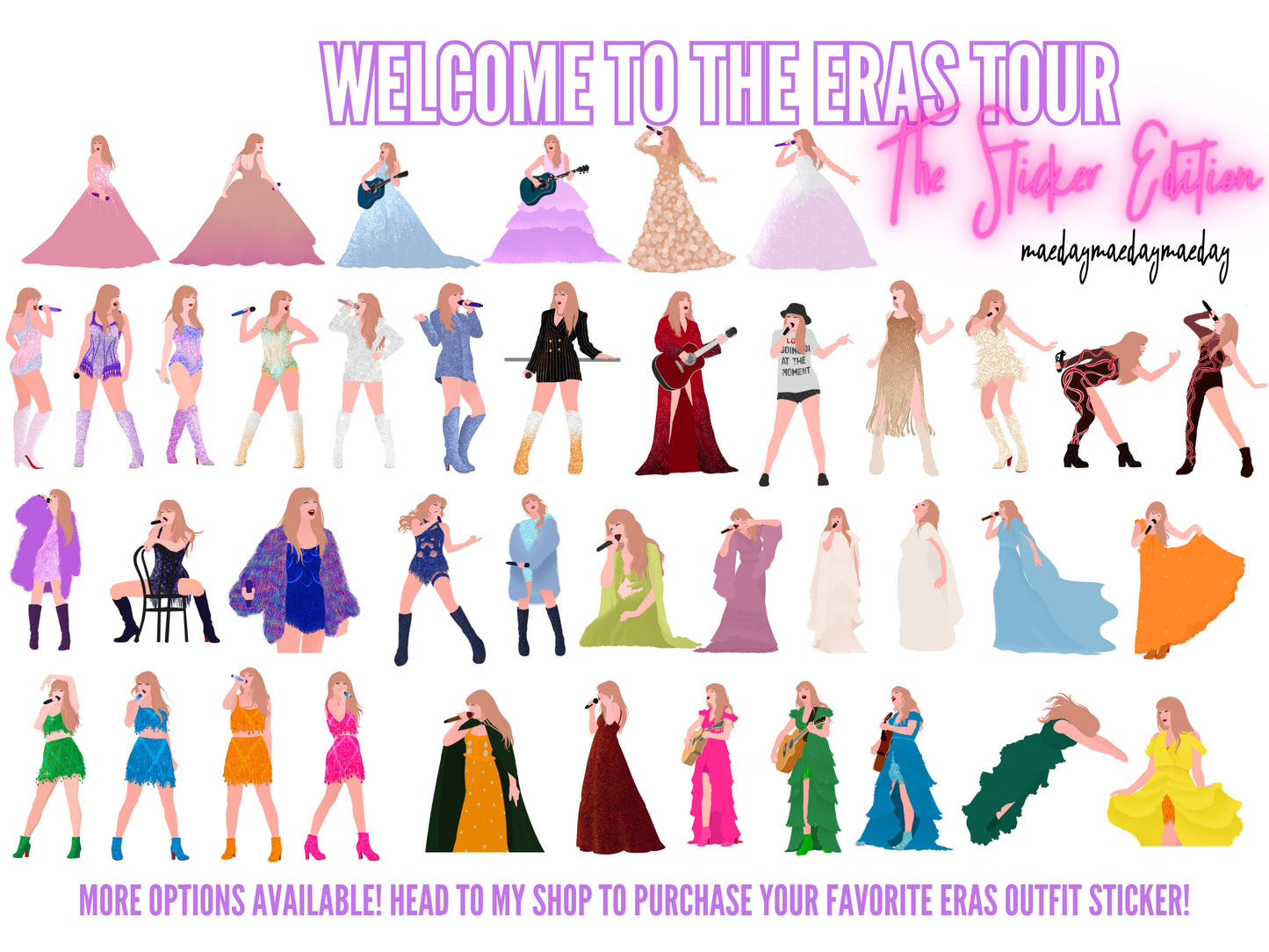 Pink 1989 Eras Outfit Sticker, Shake it Off Sticker, By the Eras Outfit Sticker, Eras Outfit Sticker,Swift Inspired Vinyl Sticker, Taylors maedaymaedaymaeday