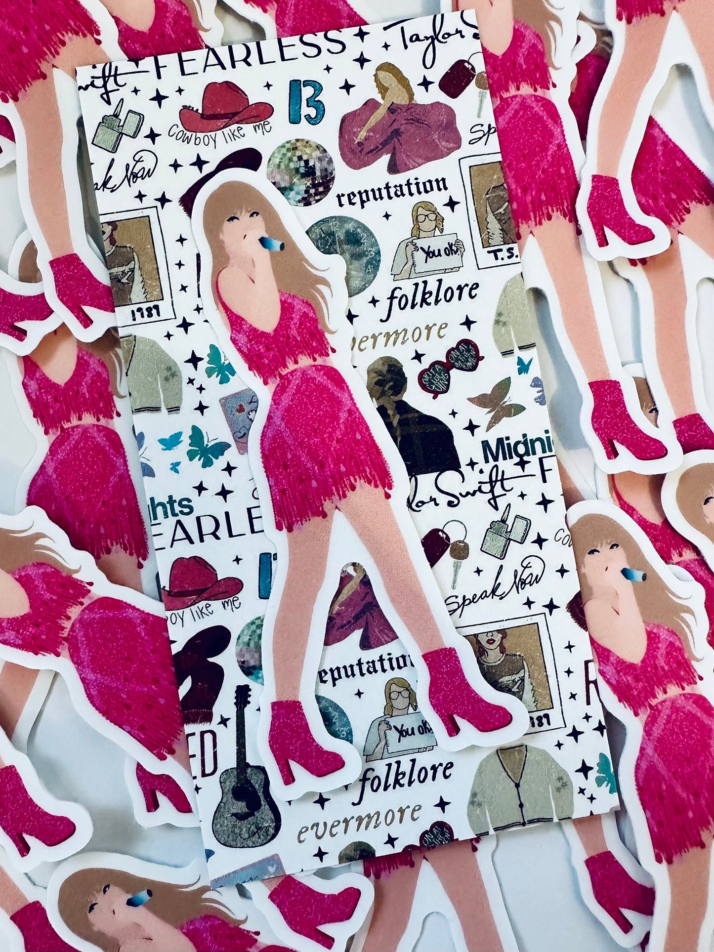 Pink 1989 Eras Outfit Sticker, Shake it Off Sticker, By the Eras Outfit Sticker, Eras Outfit Sticker,Swift Inspired Vinyl Sticker, Taylors maedaymaedaymaeday